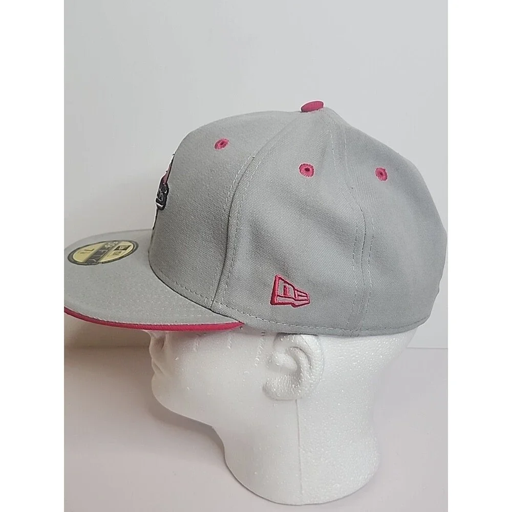 Detroit Pistons New Era 59Fifty Hardwood Classics Hat Cap 7 1/8 Pink Gray